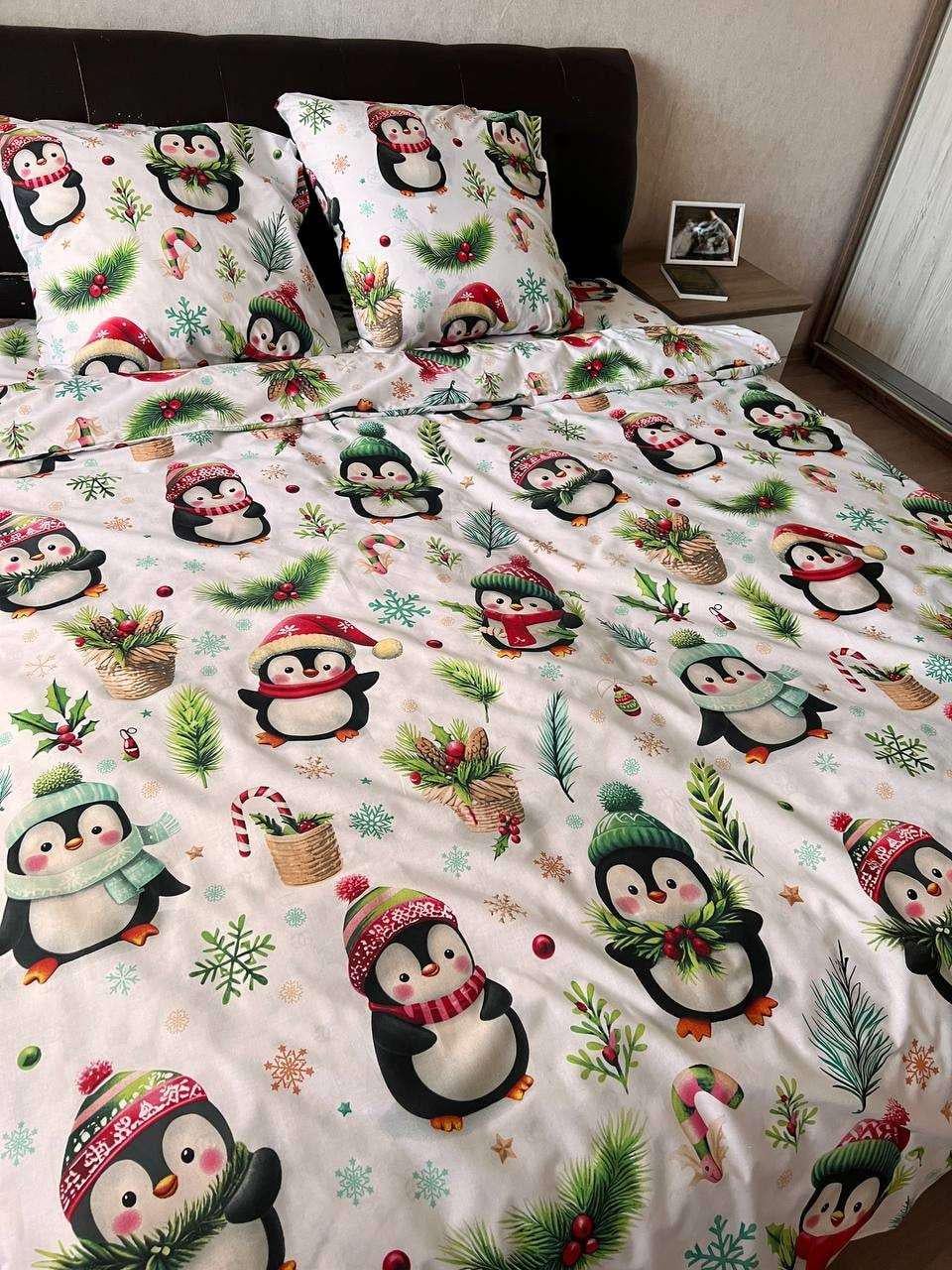 Комплект постільної білизни новорічний Gold Lux двоспальний бязь 180х220 см (22766008)