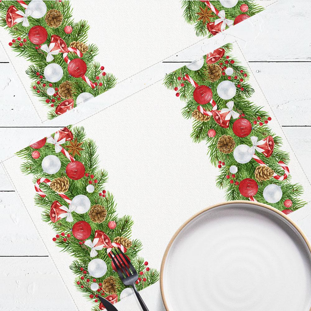 Салфетка тканевая сервировочная Presentville под тарелку Новогодние 40х27 см 2 шт. (SRVS_O_23NG032)
