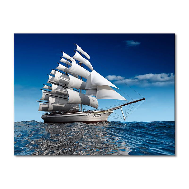 Картина модульная В море корабль с парусами 1 модуль 70x105 см