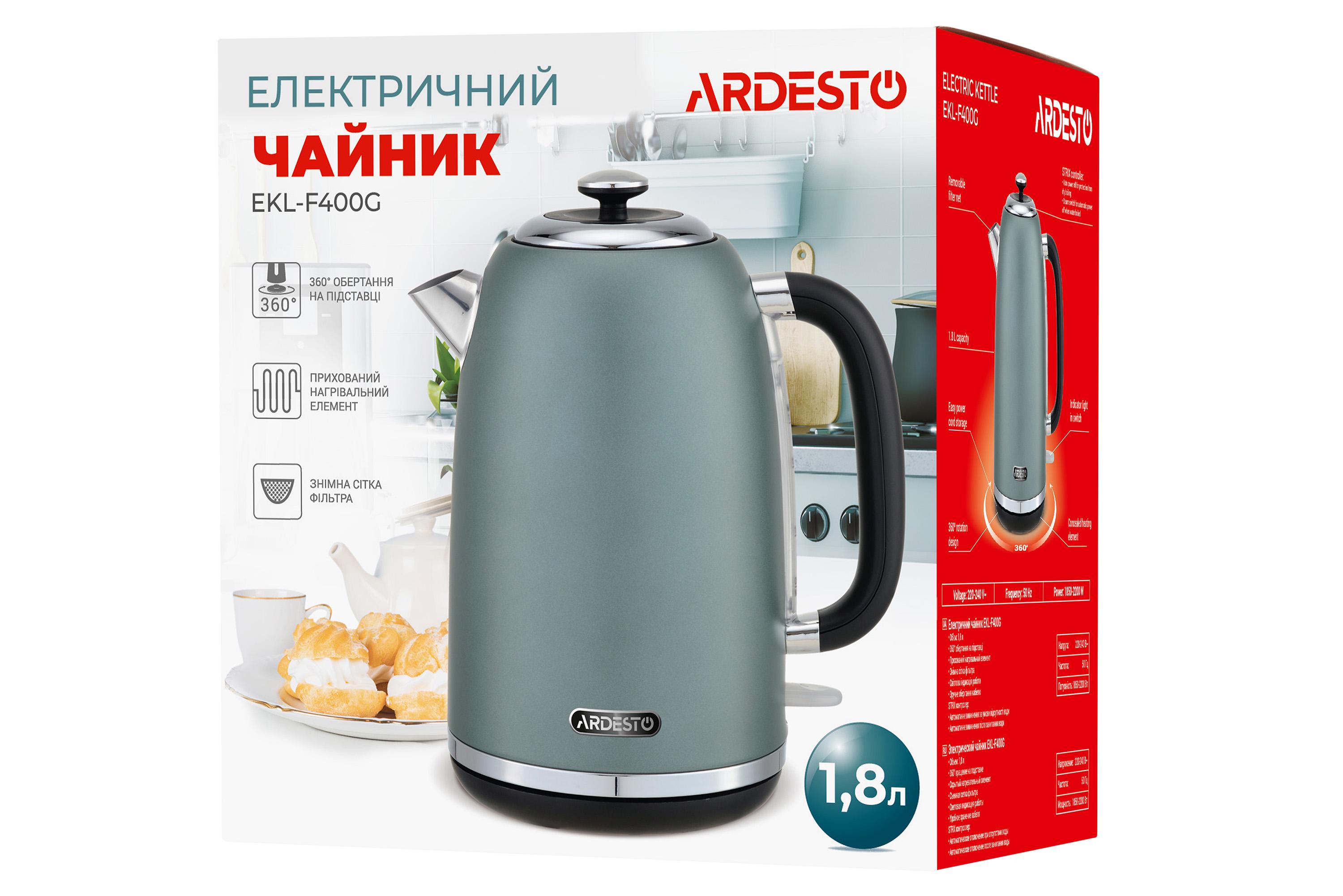 Тостер Ardesto T-F400G та електрочайник Ardesto EKL-F400G (0028) - фото 13