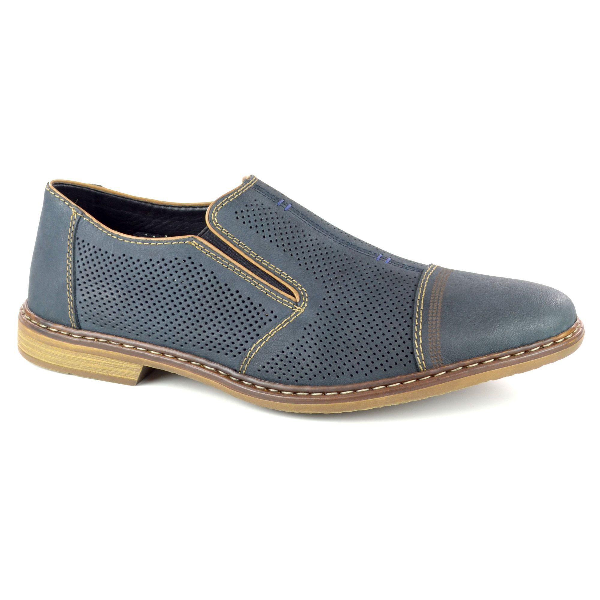 Туфли мужские весенние модельные Rieker р. 42 Синий (8736-42)