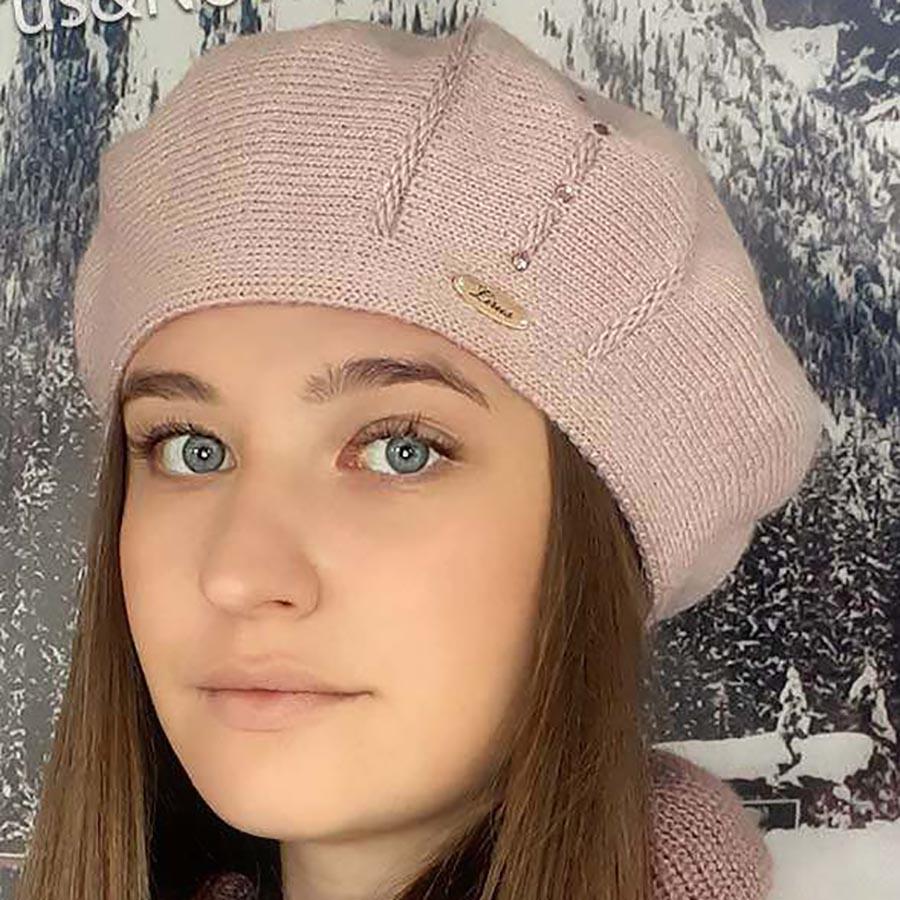 Берет женский Lirus Монако двойной шерстяной Розовый (87228)