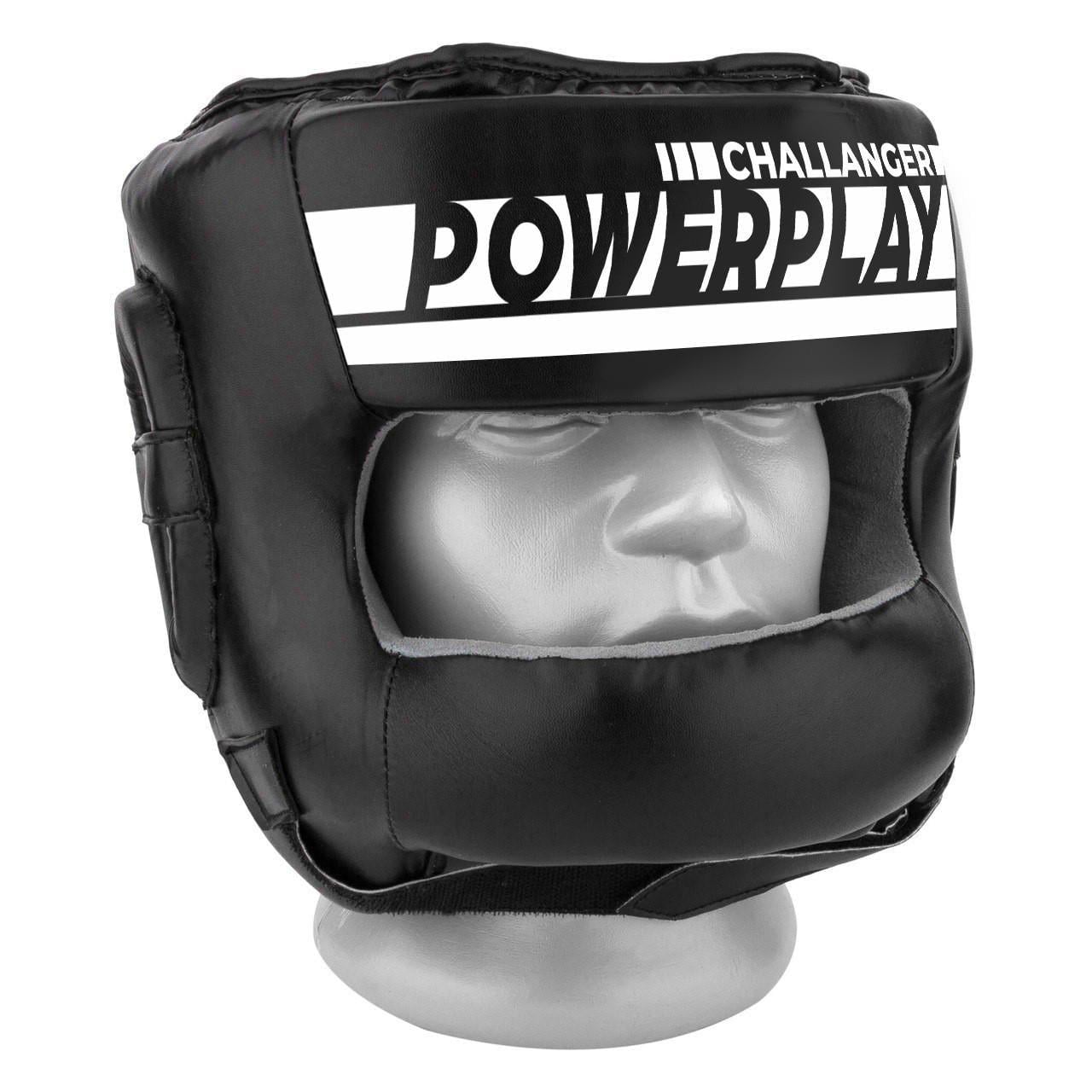 Боксерский шлем тренировочный PowerPlay 3067 с бампером PU+Amara M Черный (3019792718)