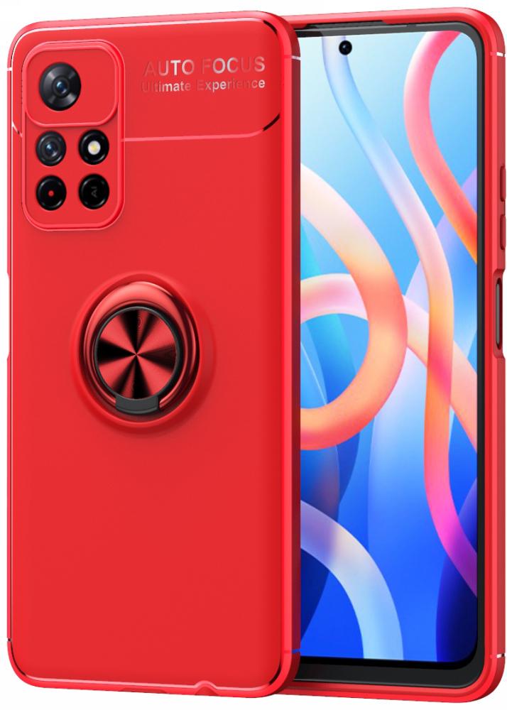Чехол с кольцом Xiaomi Poco M4 Pro 5G Autofocus Red (26424-2D)