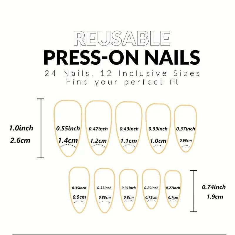 Накладні нігті нюдовий френч мигдаль із клейовими пластинами 24 шт. Рожево-червоний - фото 10