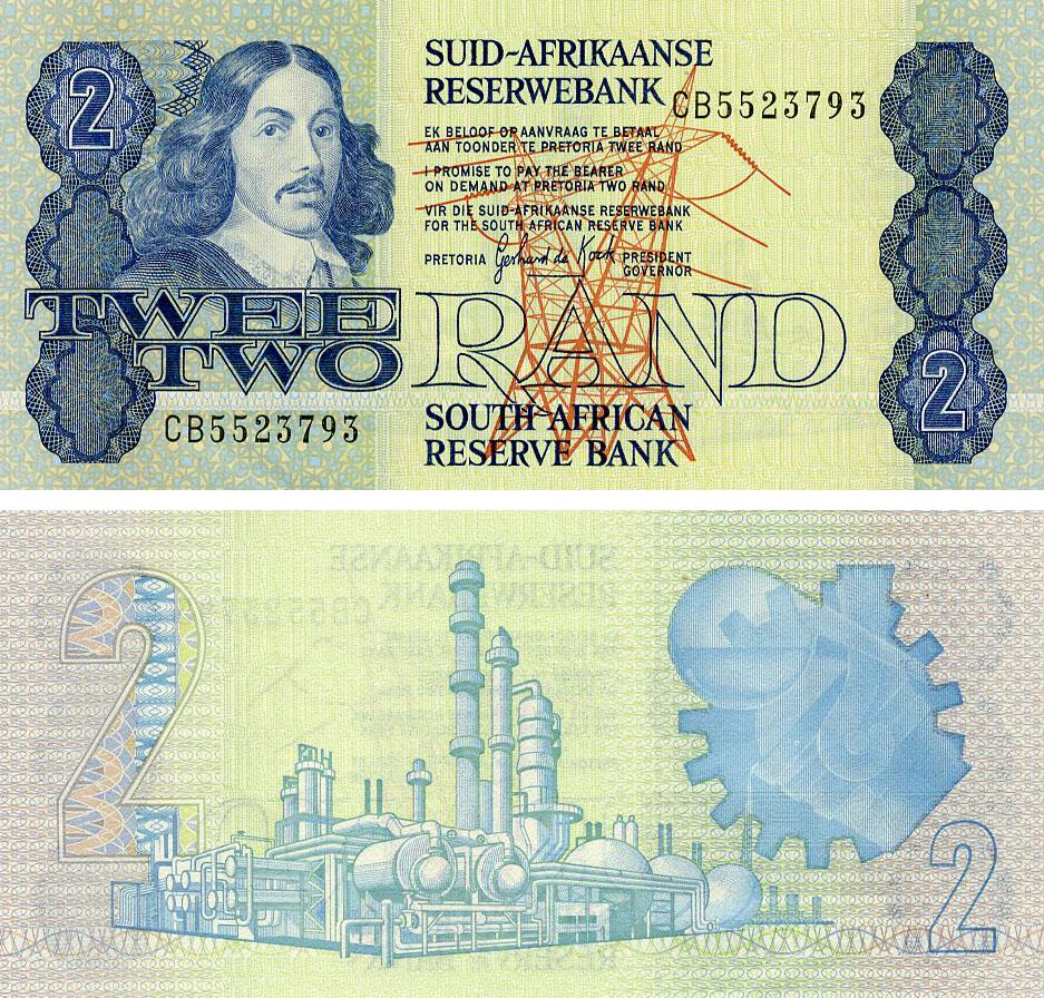 Коллекционная банкнота ЮАР 2 ранда 1978-1980 UNC (P118d)