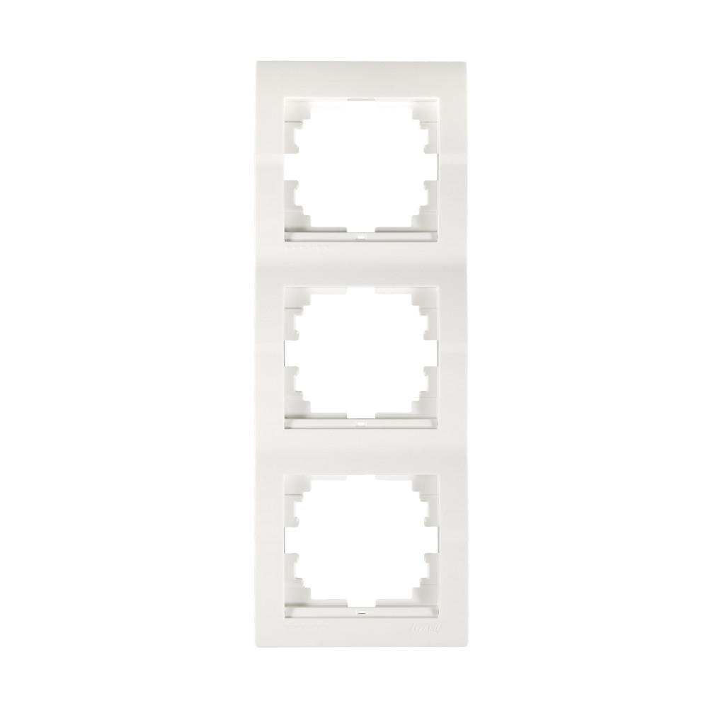 Рамка Lezard Deriy 3-місна вертикальна Білий