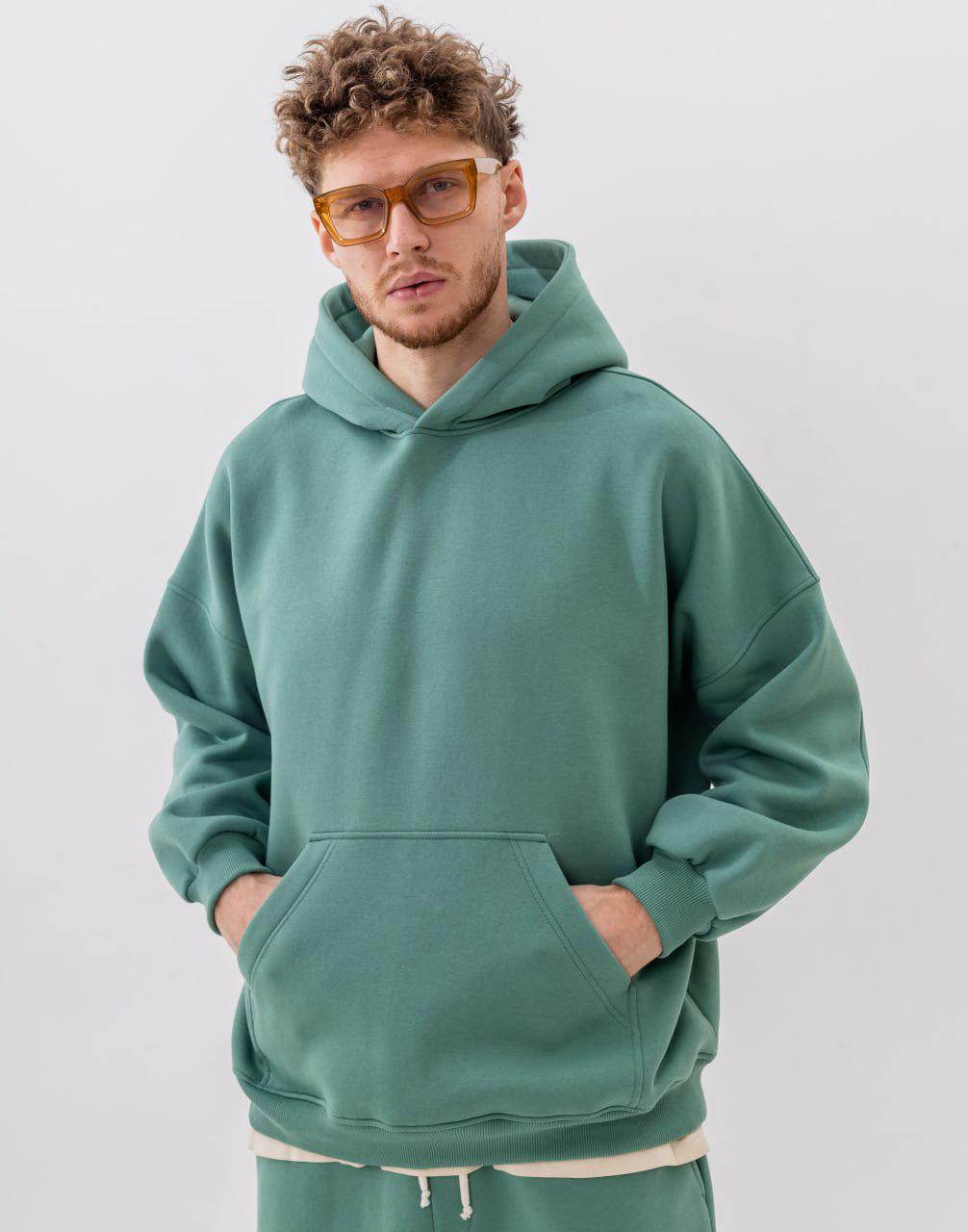 Спортивний костюм чоловічий Oversize Demi з начосом L/М Зелений (BL7390-888) - фото 7 Спортивний костюм чоловічий Oversize Demi з начосом L/М Зелений (BL7390-888) - фото 7