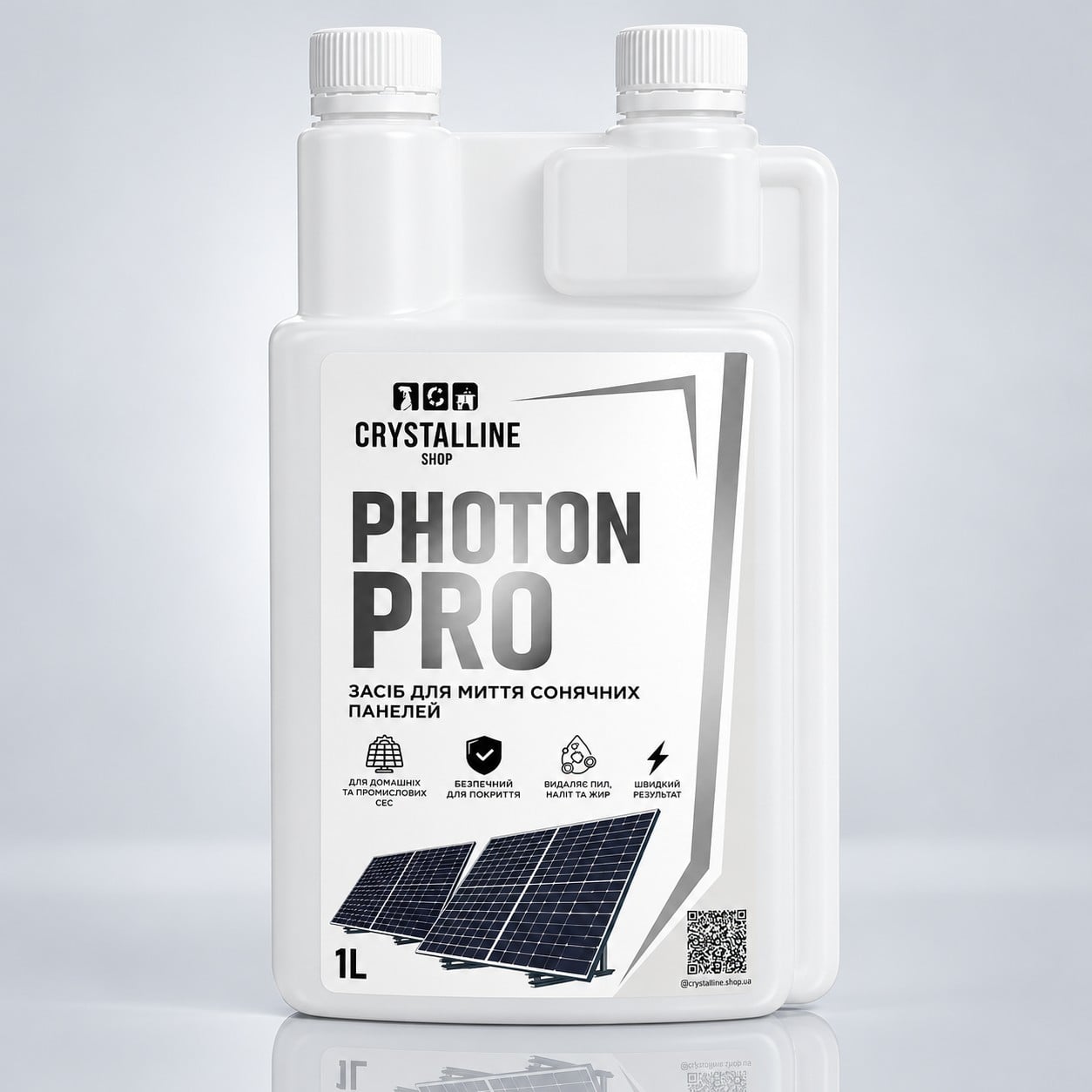 Средство для чистки солнечных панелей Crystalline Photon Pro для домашних и коммерческих СЭС 1 л (5678)