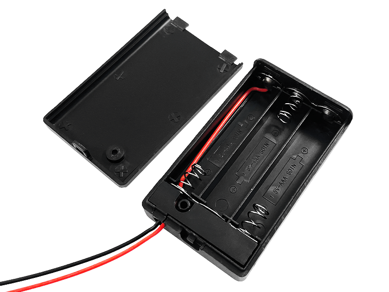 Отсек батарейный TCOM 3 x ААA с крышкой и переключателем ON-OFF с проводами (1-0981) - фото 2