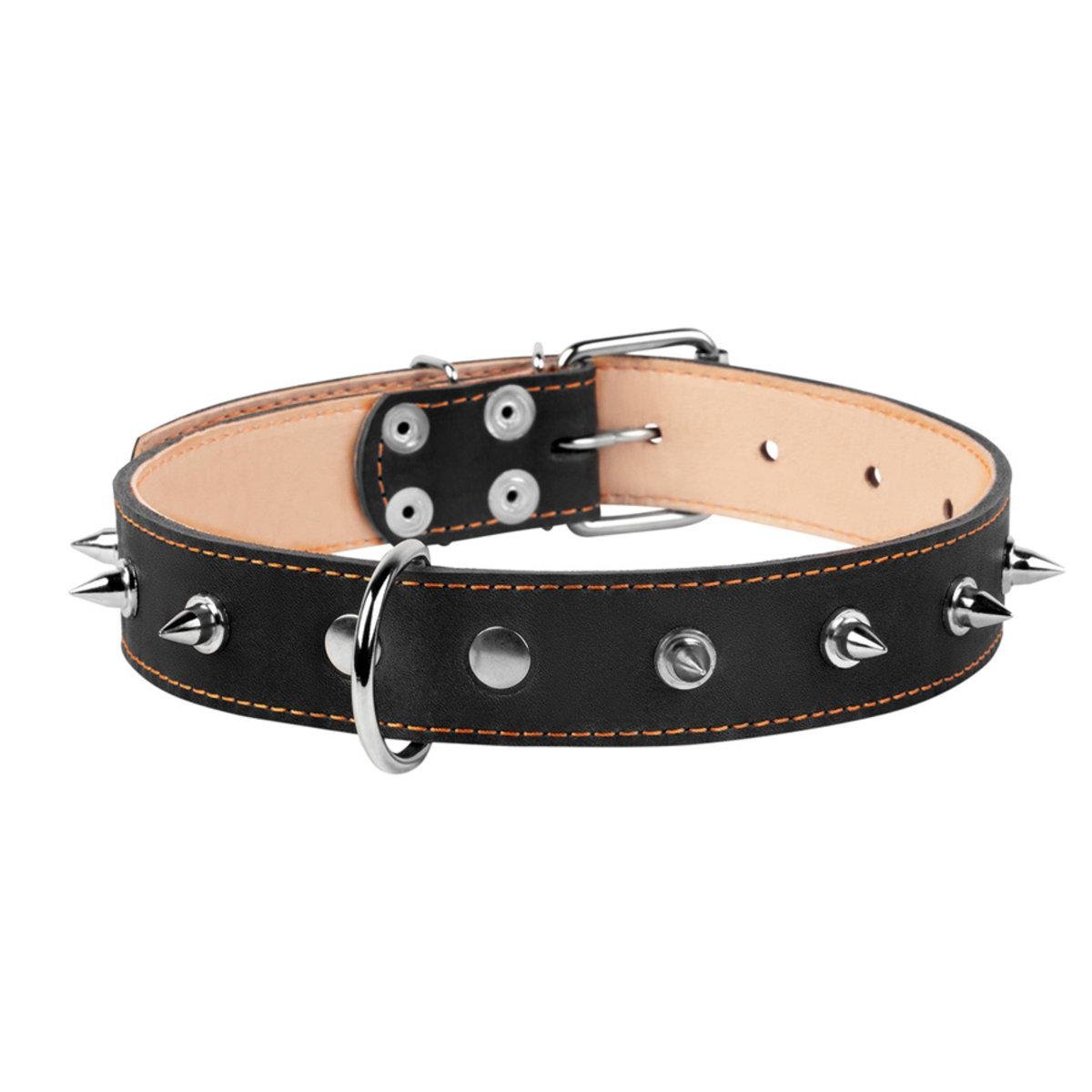 Ошейник Collar двойной с шипами 35 мм 48-63 см Черный