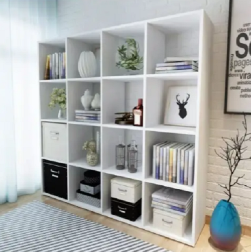 Стеллаж полочка для дома на 16 ячеек Белый (P11) - фото 1