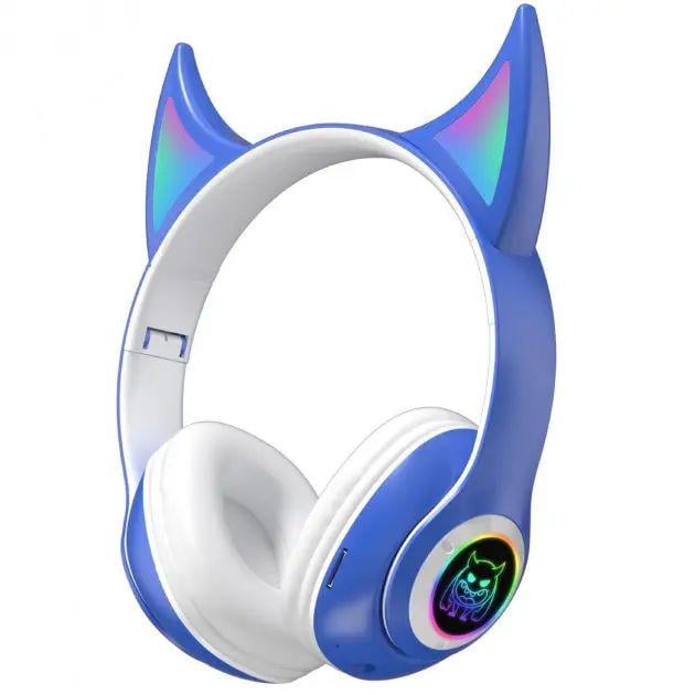 Наушники детские STN-25 с ушками и микрофоном MicroSD Ear Bluetooth до 10 метров с FM-радио и подсветкой (opt-13723)