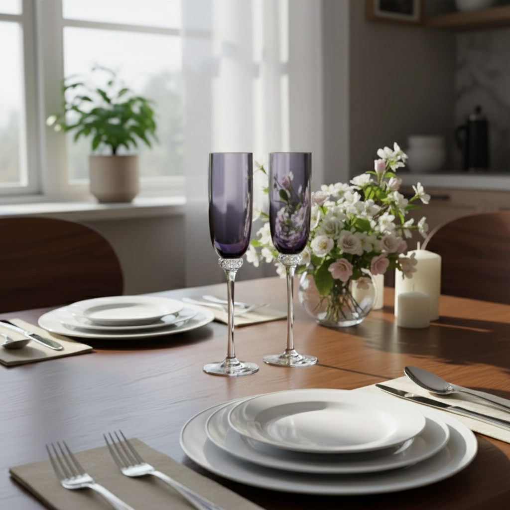 Комплект келихів для шампанського Sakura 220 мл 2 шт. - фото 5 Комплект келихів для шампанського Sakura 220 мл 2 шт. - фото 5