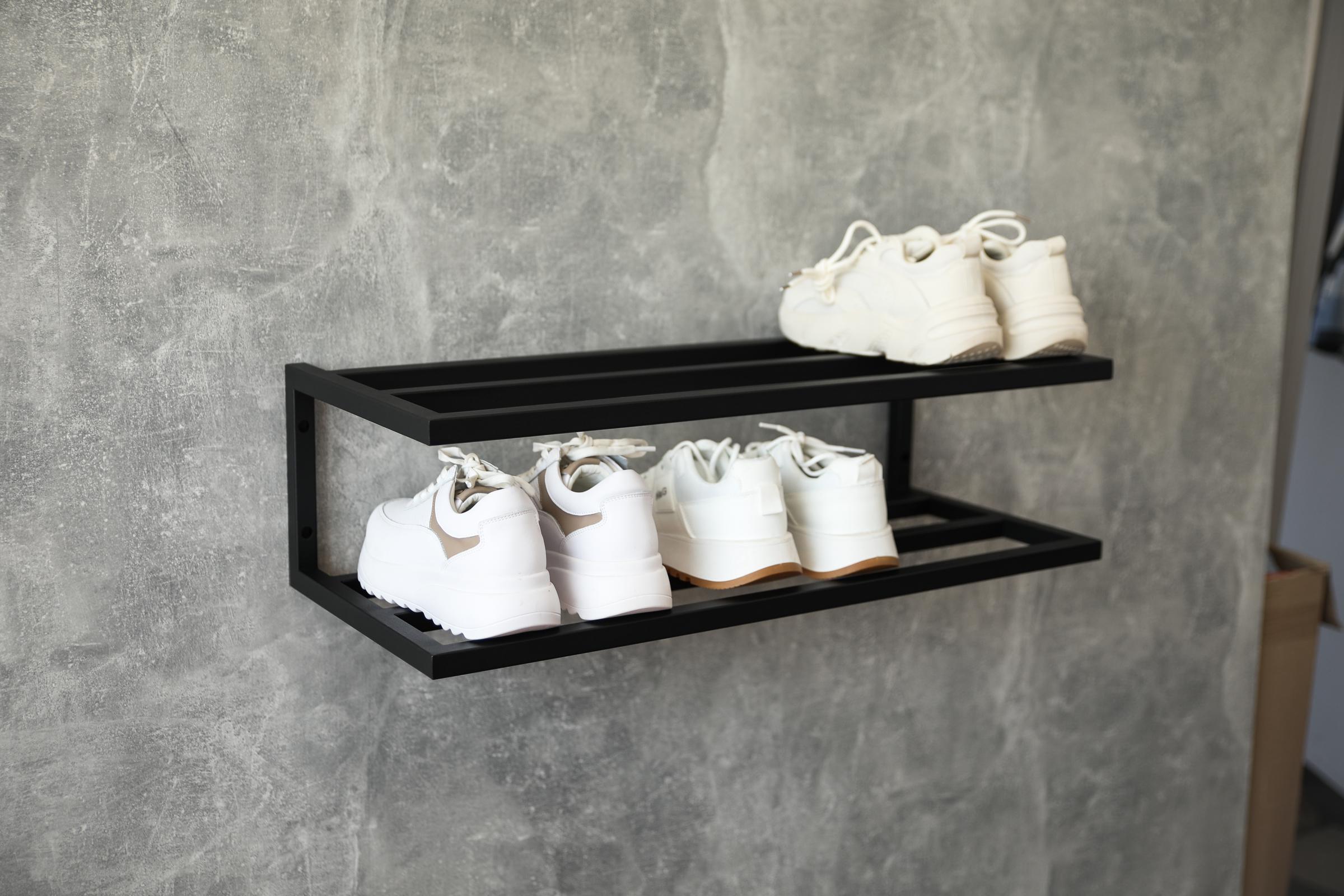 Полка для обуви Sharm двухэтажная из металла в стиле лофт 70х30х20 см (ML-18.4.) - фото 3 Полка для обуви Sharm двухэтажная из металла в стиле лофт 70х30х20 см (ML-18.4.) - фото 3