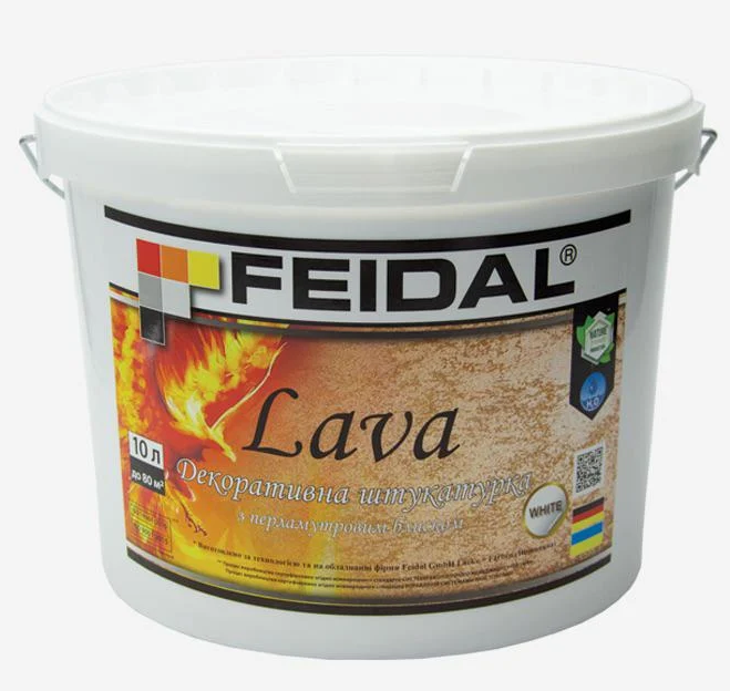 Декоративна штукатурка Feidal Lava акрилова з перламутровим блиском 10 л