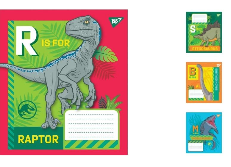 Зошити учнівські у лінійку YES Jurassic World 12 арк. 25 шт. в уп. (MTT-150109)