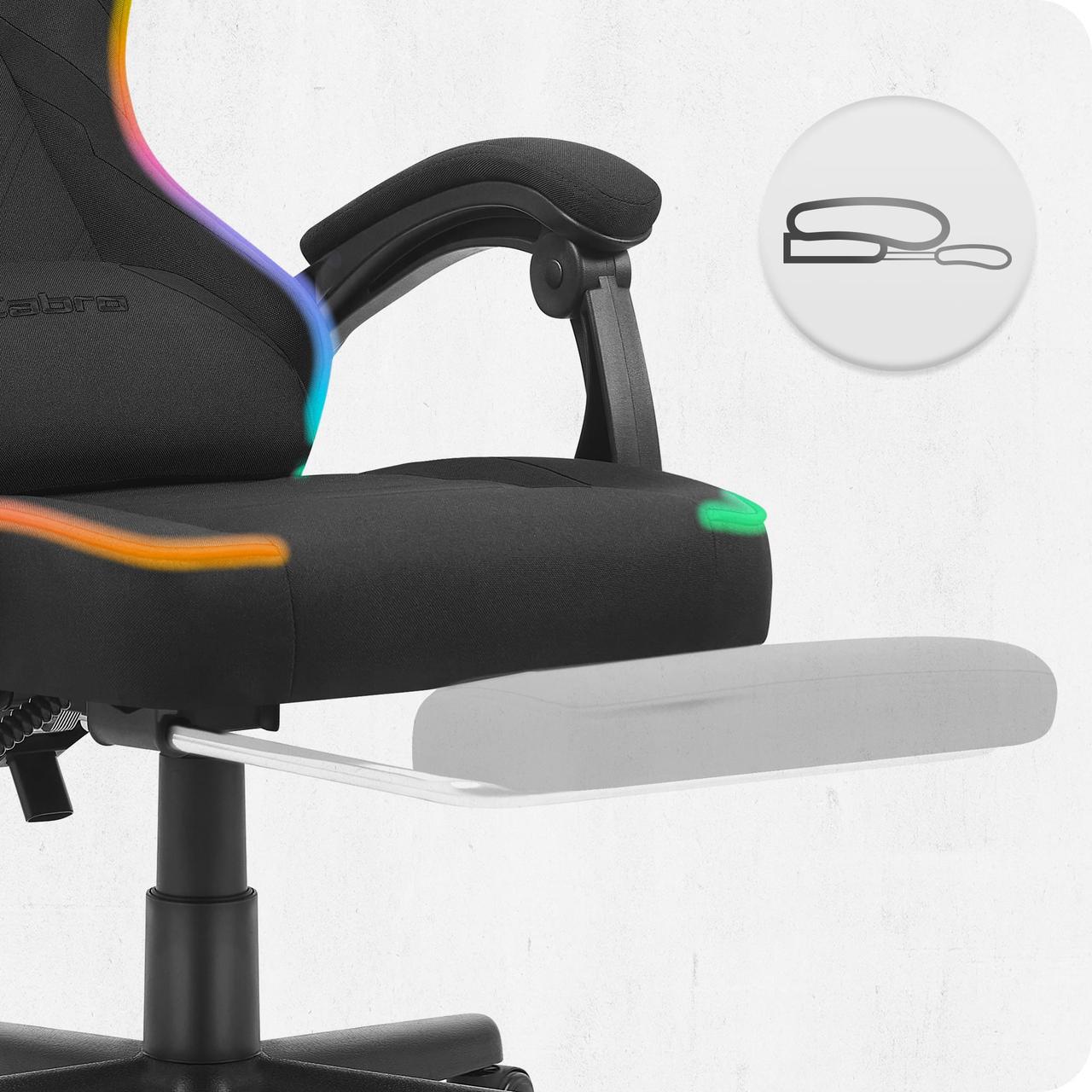 Геймерське крісло Cabro C502 LED тканина Black (5907196011306) - фото 7