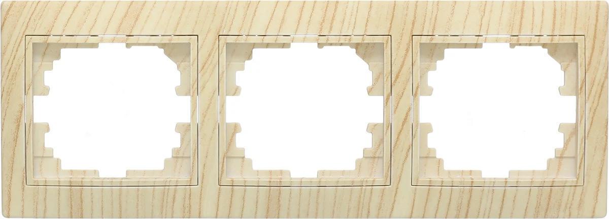 Рамка тройная горизонтальная Lezard Mira Дуб выбеленный (27510144)