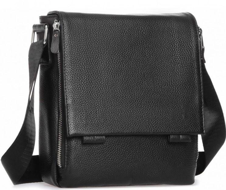 Чоловіча сумка з натуральної шкіри Tiding Bag Чорний (SA25F-8877A)