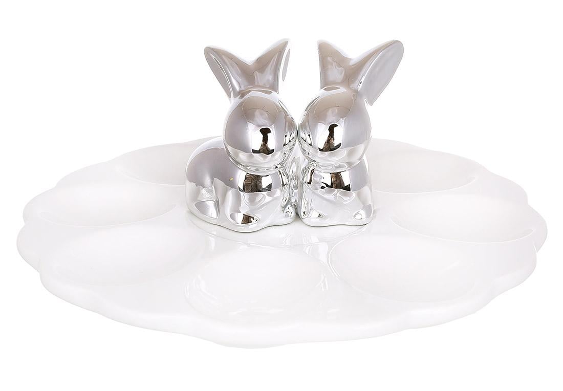 Керамічна страва для яєць 20,2x20,2x8,5 см з кроликом (304-053)