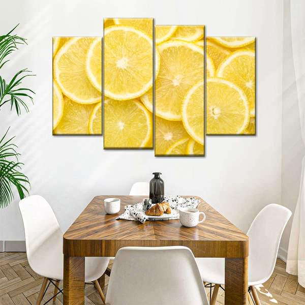 Модульная картина KIL Art Ломтики лимонов из четырех частей 89x56 см (M4_M_193) Модульная картина KIL Art Ломтики лимонов из четырех частей 89x56 см (M4_M_193)