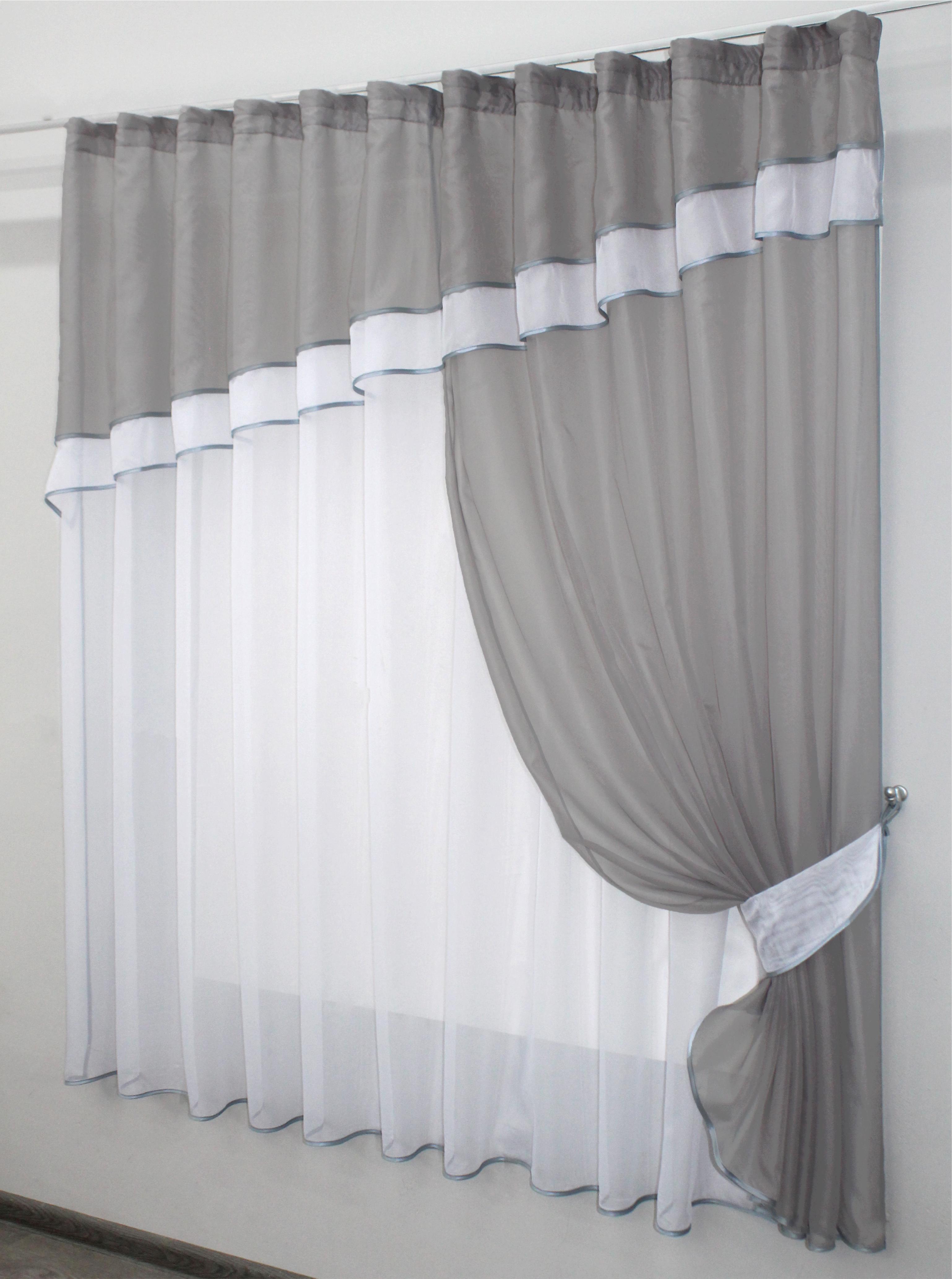 Занавеска кухонная VR-Textil № 018к с ламбрекеном 270х170 см Серый/Белый (50-218) - фото 2 Занавеска кухонная VR-Textil № 018к с ламбрекеном 270х170 см Серый/Белый (50-218) - фото 2