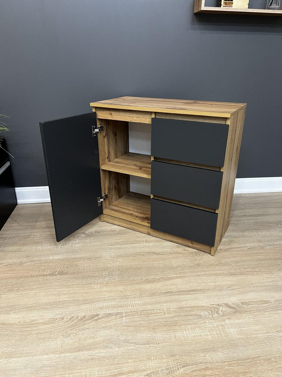 Комод Голд 3/1 750х750х370 мм Дуб аппалачі/Антрацит - фото 4 Комод Голд 3/1 750х750х370 мм Дуб аппалачі/Антрацит - фото 4