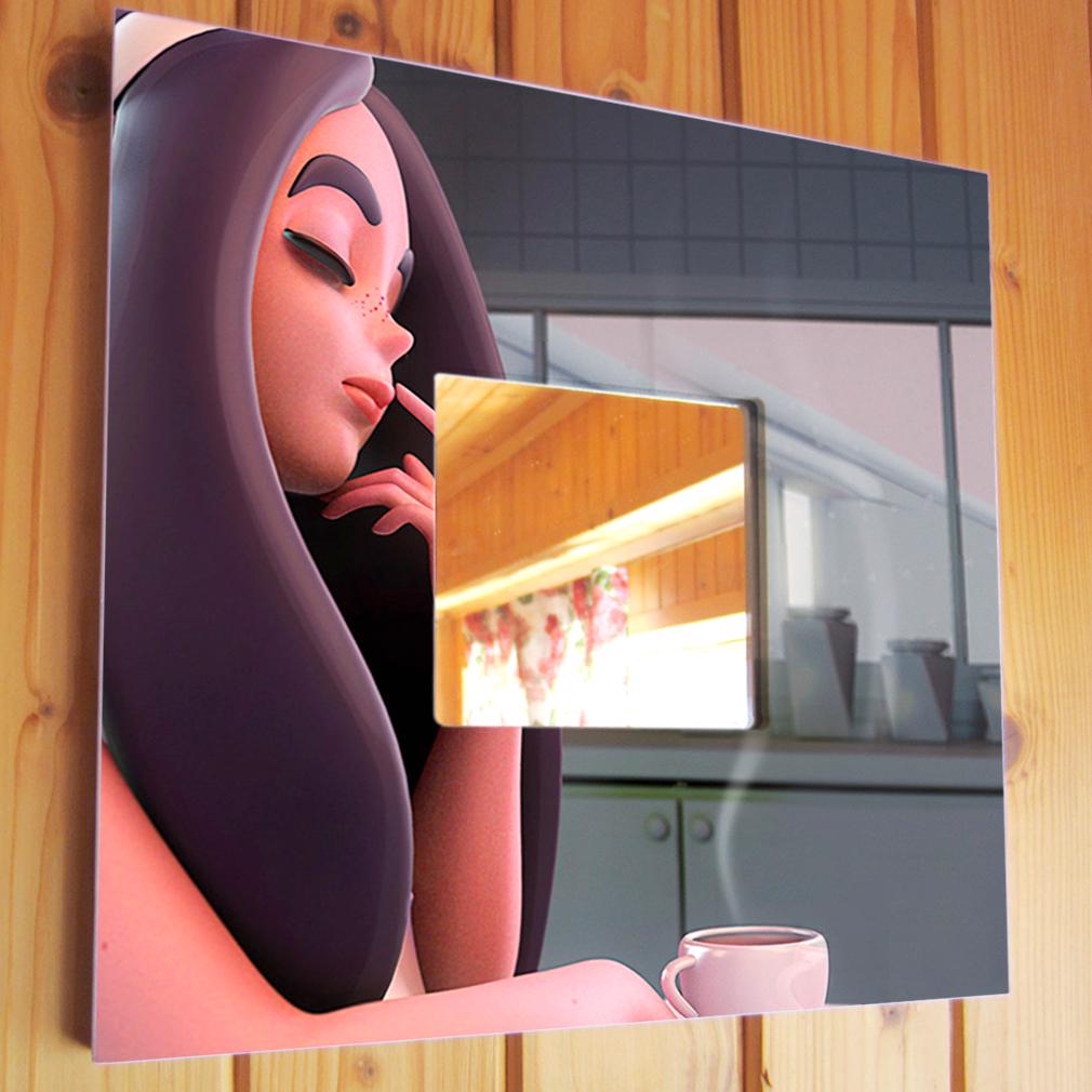 Зеркало декоративное картина Арт девушка 260х260 мм (M03612)