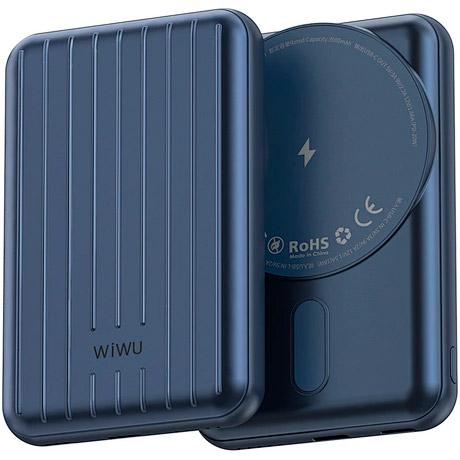 Внешний аккумулятор WiWU Trunk Series Magnetic PP02 Wireless Charger 5000 mAh 20W Blue - фото 2 Внешний аккумулятор WiWU Trunk Series Magnetic PP02 Wireless Charger 5000 mAh 20W Blue - фото 2