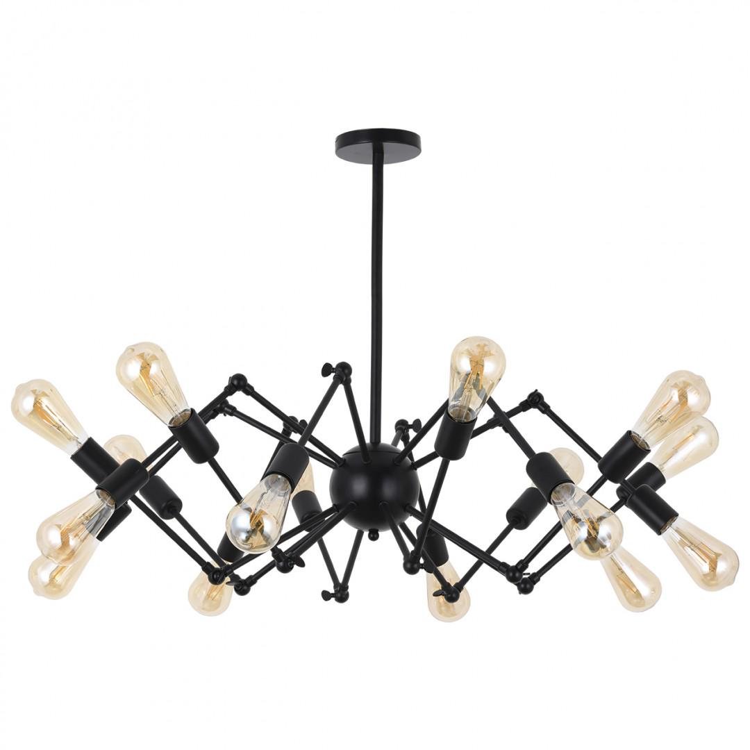 Люстра паук на 16 ламп 8 Вт 2800К Черный (6146/1873)