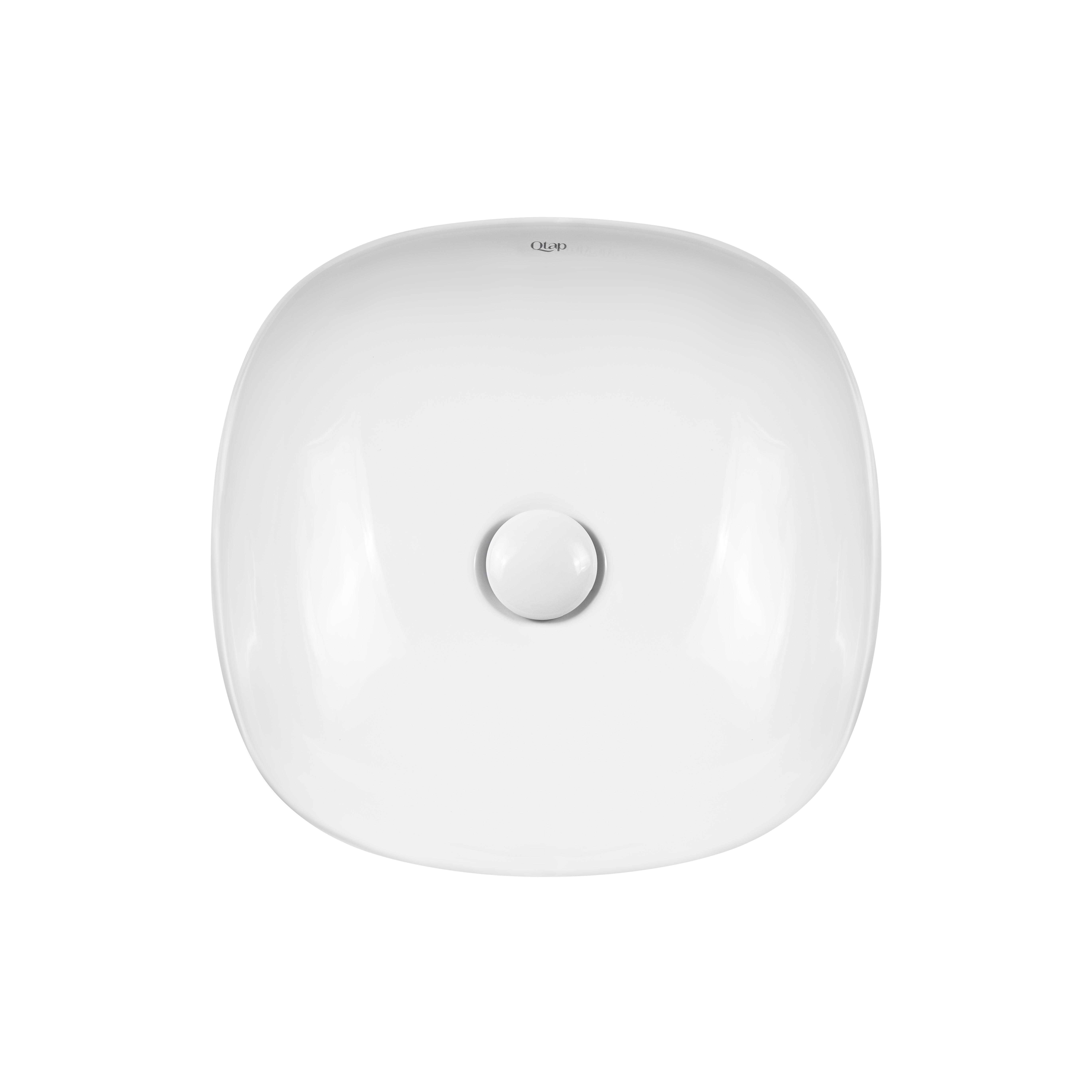 Раковина Q-tap Kolibri 370х370х120 с донным клапаном White (QT10118037FW)