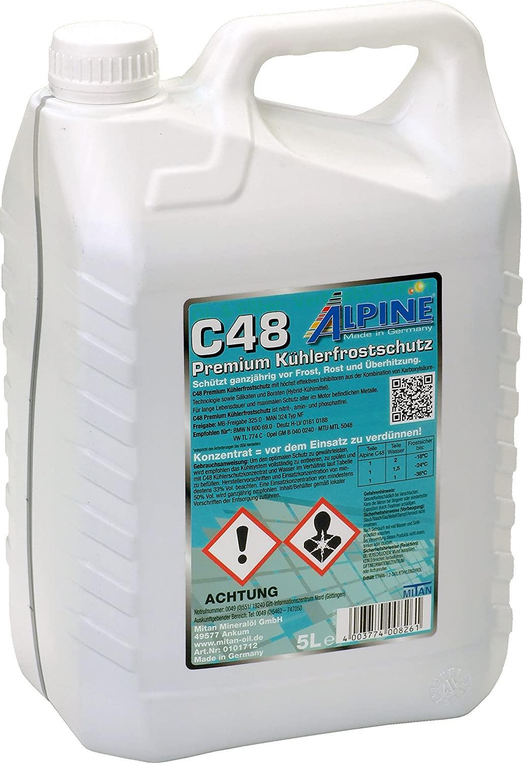 Антифриз Alpine C48 Kuhlerfrostschutz концентрат -80°C 5 л 1715-5 Синій (136087)