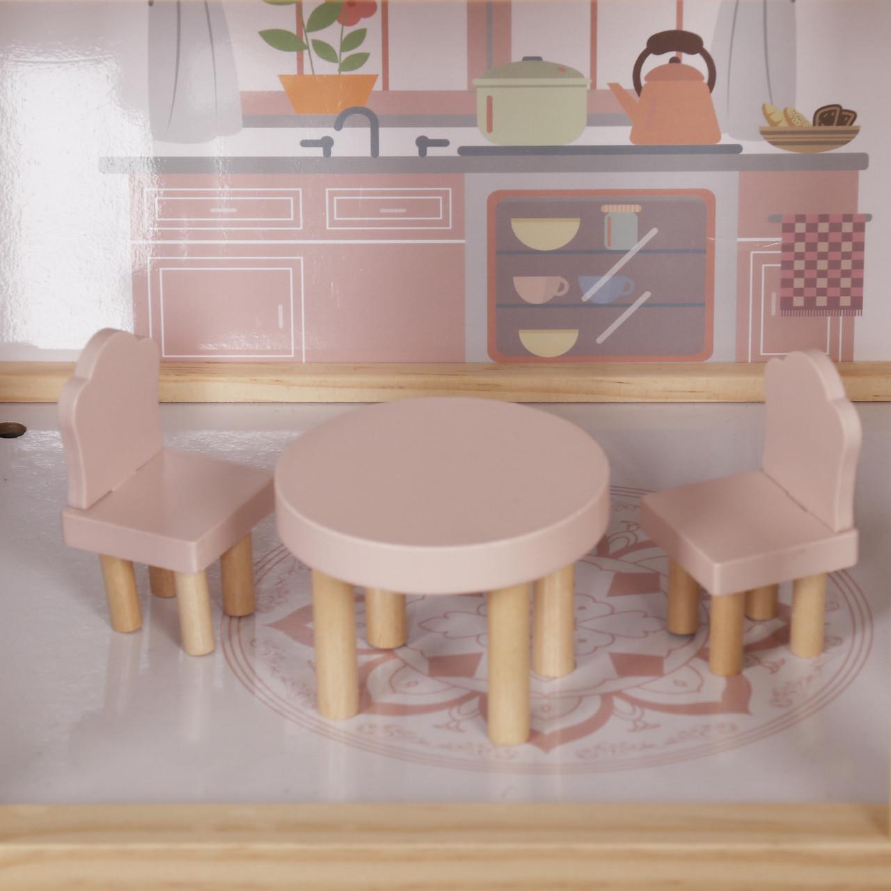 Кукольный домик деревянный AVKO Вилла Толедо с мебелью Pink (44444413) - фото 5