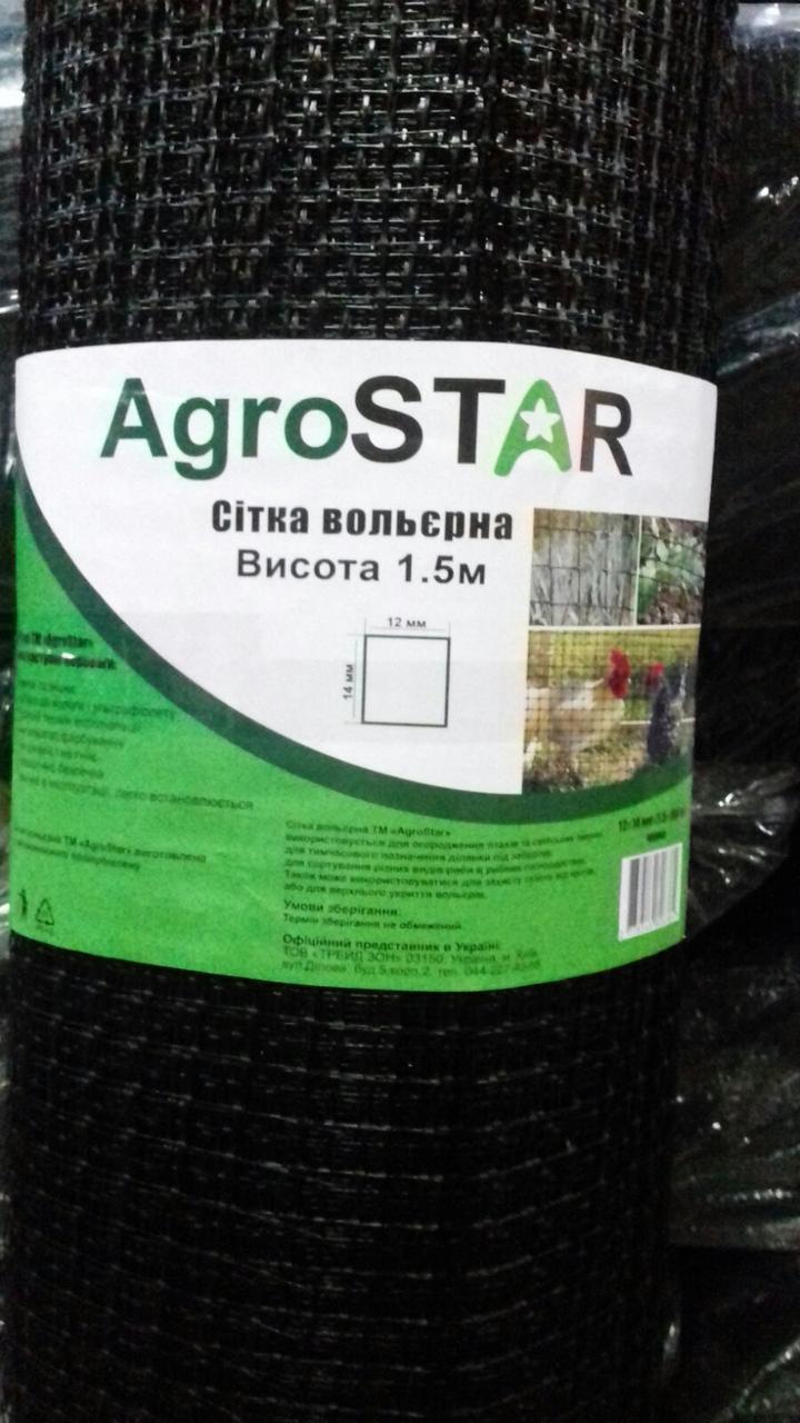 Сітка вольєрна AgroStar пластикова 12х14 мм 2х200 м Чорний (Agro-2200) - фото 3