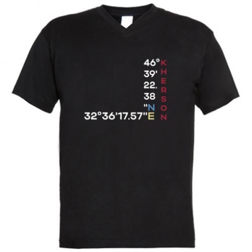 Футболка мужская с V-образным вырезом Херсон Координаты 2XL Черный (16363619-2-196871-XXL) Футболка мужская с V-образным вырезом Херсон Координаты 2XL Черный (16363619-2-196871-XXL)