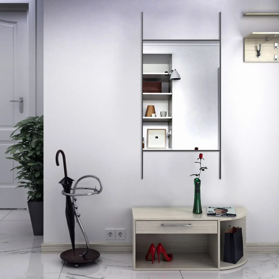 Дзеркало настінне 150х70 см у металевій рамі Чорний (10830694) - фото 1 Дзеркало настінне 150х70 см у металевій рамі Чорний (10830694) - фото 1