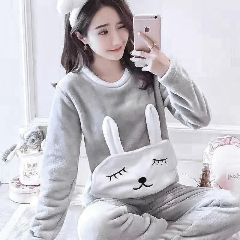 Женская теплая пижама Lesko Bunny Gray M домашний костюм теплый флисовый - фото 2 Женская теплая пижама Lesko Bunny Gray M домашний костюм теплый флисовый - фото 2