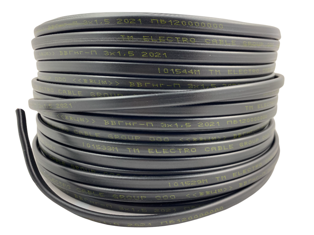 Кабель силовий моноліт ЗЗЦМ ВВГ-Пнг 3х1,5 мідь 100 м