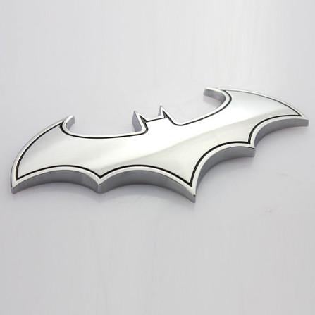 Эмблема значок Batman Бэтмен металл 3,5х8 см Хром глянцевый (1143181217)