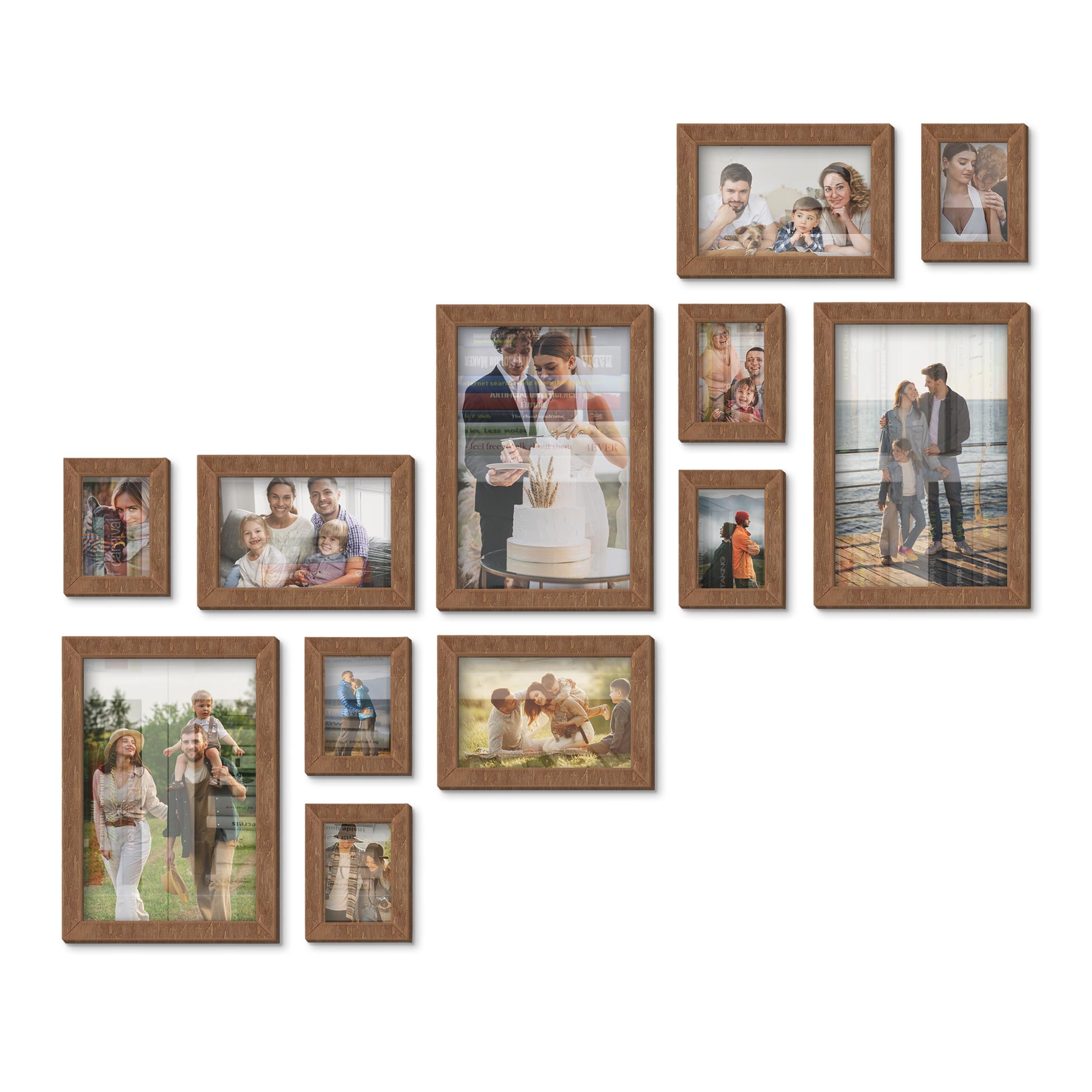 Набор фоторамок настенных деревянных The Frame Depot 12 шт. Коричневый (big_frames_set_stairs_medium)