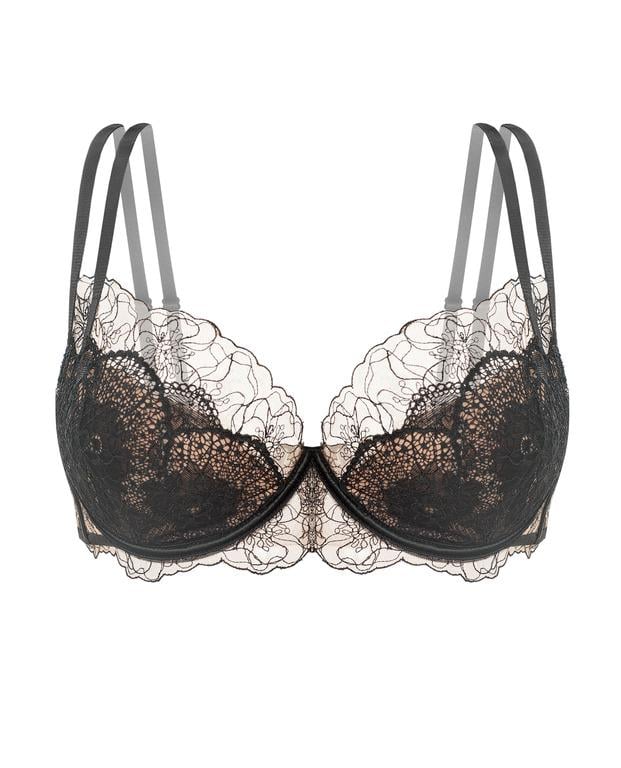 Бюстгальтер з пуш апом Gracija-Rim 75C Чорний/Кава з молоком (10470)