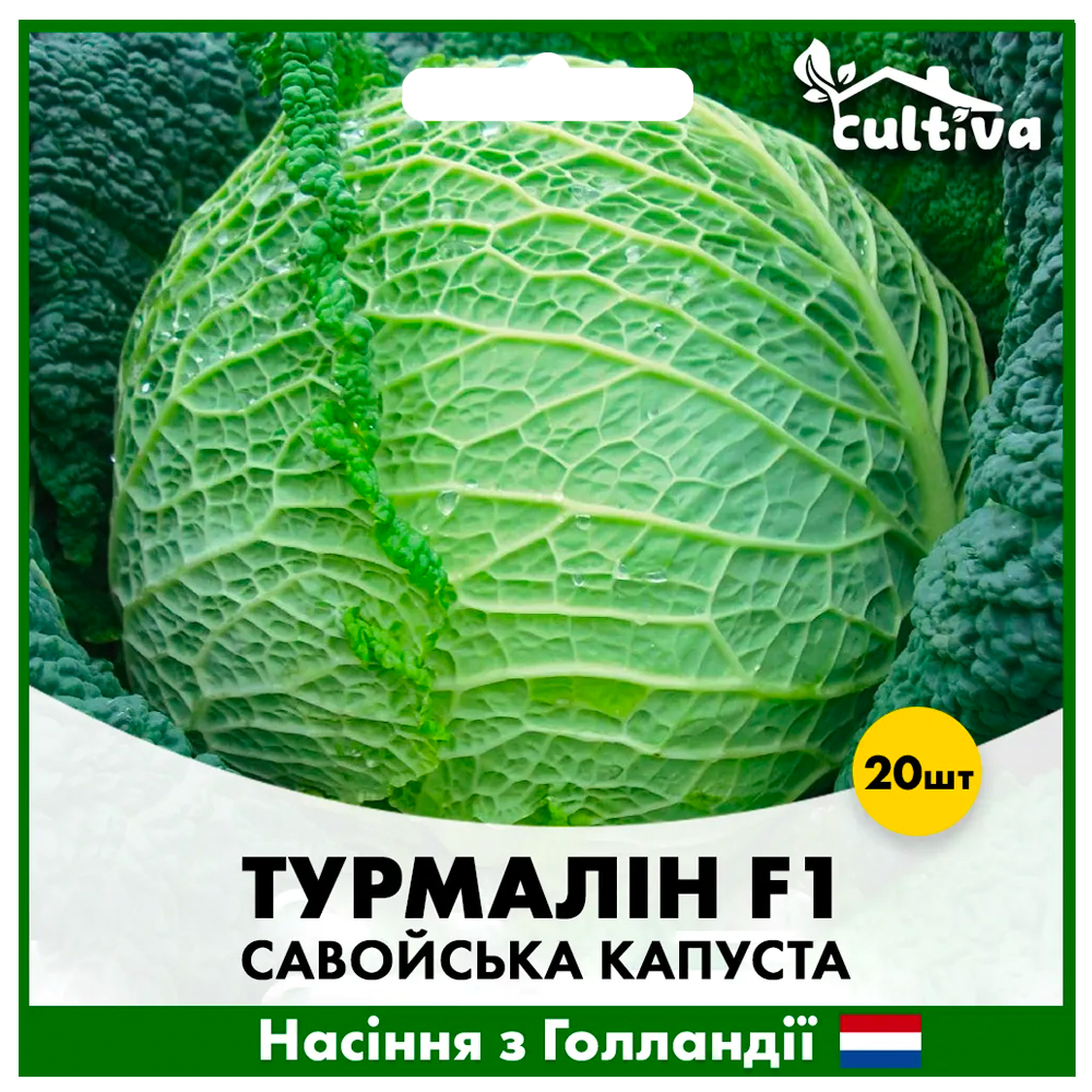 Семена савойской капусты Hazera Турмалин F1 20 шт. (00294)