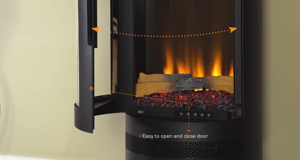 Електрокамін British Fires ASHURST з обігрівом та керамічними дровами - фото 5