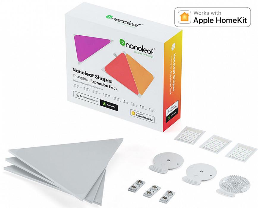 Світлодіодні панелі Nanoleaf Shapes Triangles Expansion Pack Apple Homekit 3 шт. (1339365629) - фото 2