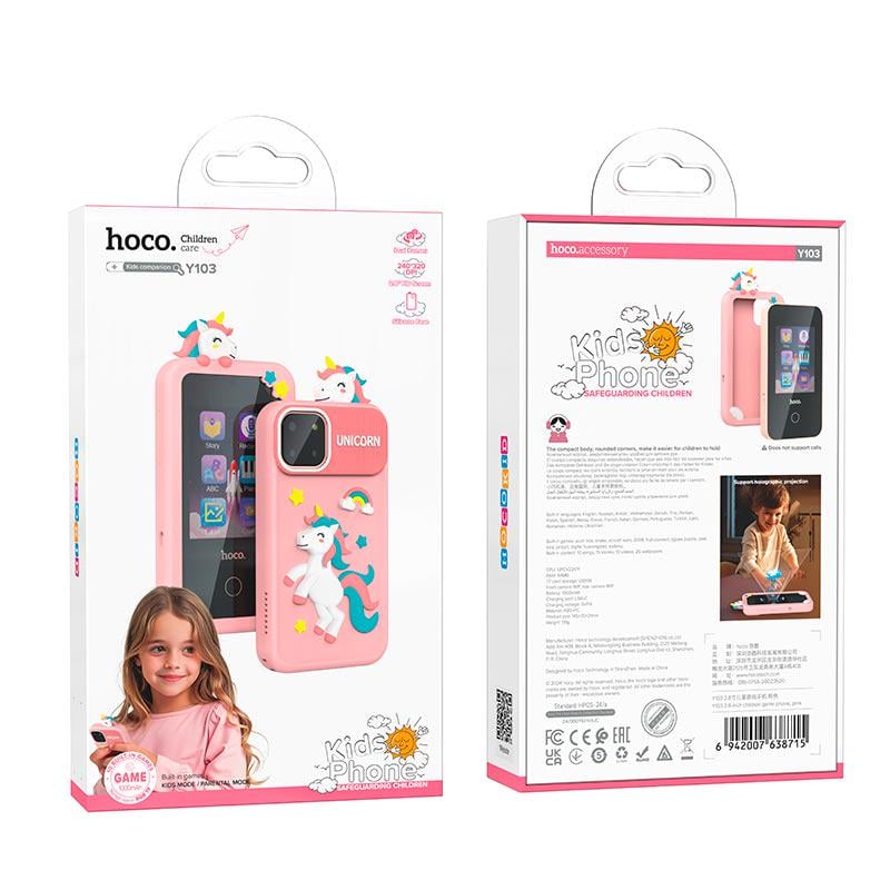Детский мобильный телефон Hoco Y103 2,8" 8 Гб Dual Camera USB-C Pink (23523675) - фото 5