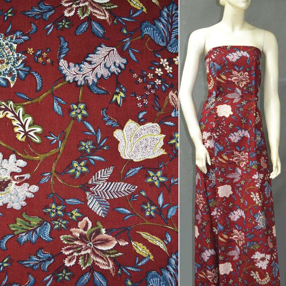 Тканина льон листя ширина 145 см Червоний (12620.001) - фото 2 Тканина льон листя ширина 145 см Червоний (12620.001) - фото 2