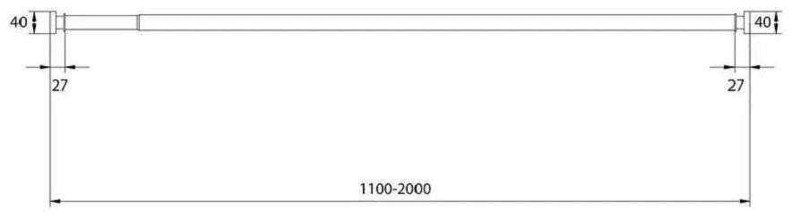 Карниз для ванной комнаты телескопический на пружине 110-200 см Хромированный (422 Vin Kha) - фото 4