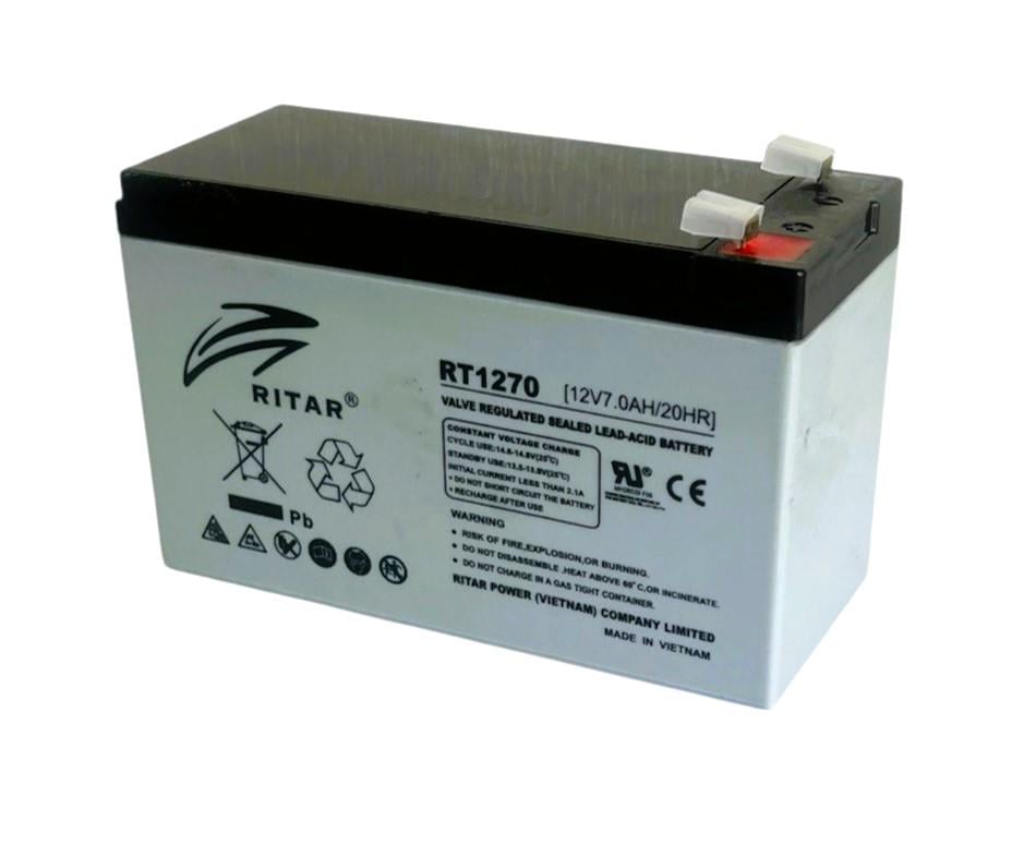 Акумулятор Ritar RT1270 12V 7 Ah 20hr з клапанним регулюванням для ДБЖ (2246502738) - фото 2 Акумулятор Ritar RT1270 12V 7 Ah 20hr з клапанним регулюванням для ДБЖ (2246502738) - фото 2