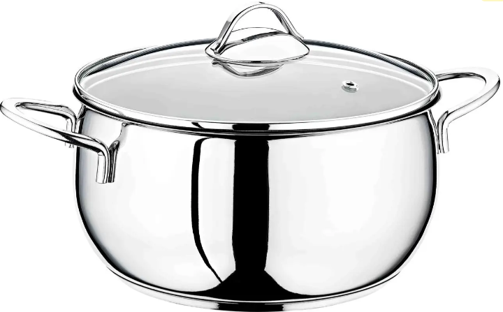 Каструля зі cкляною кришкою OMS з нержавіючої сталі для газу і індукціі 1,8 л (2060-1.8)